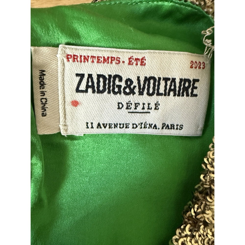 Zadig & Voltaire Toysse Sequined Top Gold Bronze Blouse Size Medium New With Tag - Picture 5 of 12